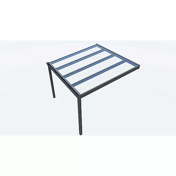 Terrassenüberdachung Legend Edition 3 m x 3 m Anthrazit Struktur Glas günstig online kaufen