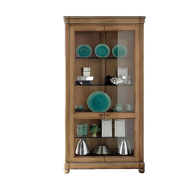 JVmoebel Vitrine Vitrine Möbel Massive Holz Vitrinen Glas Schrank Echtholz günstig online kaufen