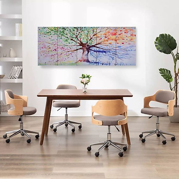 Leinwandbild-set Baum Mehrfarbig 200 X 80 Cm günstig online kaufen