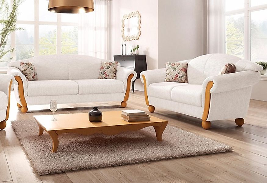 Home affaire Polstergarnitur »Milano, bequem durch Federkern, Landhaus Stil günstig online kaufen