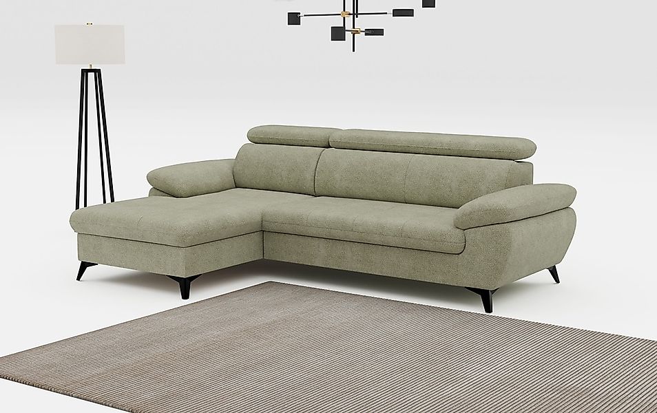 COTTA Ecksofa "Hudson L-Form, B: 261 cm" mit Kopfteilverstellung, optional günstig online kaufen