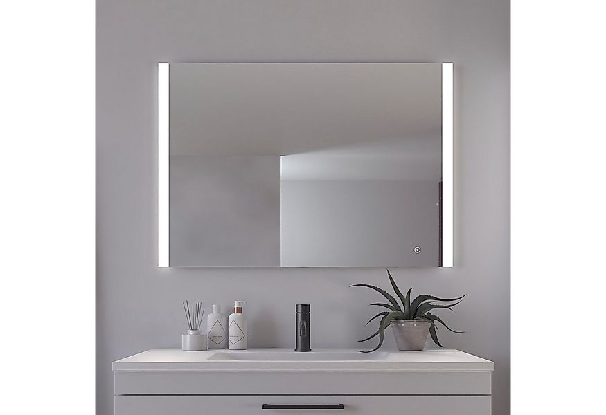 Loevschall Badspiegel Vega Quadratisch, Badzimmerspiegel mit LED Beleuchtun günstig online kaufen