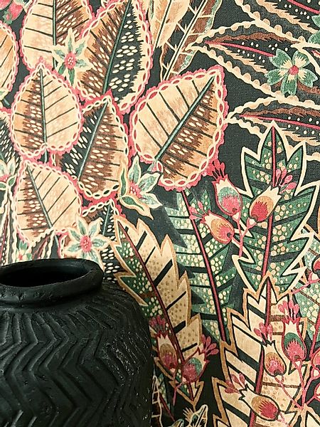 Newroom Vliestapete, Bunt Tapete Modern Dschungel - Mustertapete Blumentape günstig online kaufen