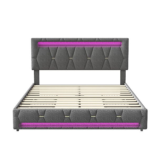 Furnishings Home Polsterbett Stauraumbett Doppelbett LED günstig online kaufen