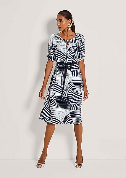 MADELEINE Maxikleid Druckkleid mit grafischem Muster Viskosekleid mit Rundh günstig online kaufen