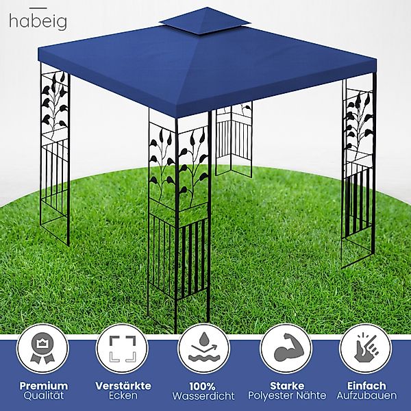 habeig Pavillon 100% Wasserdicht Toskana Metallpavillon günstig online kaufen