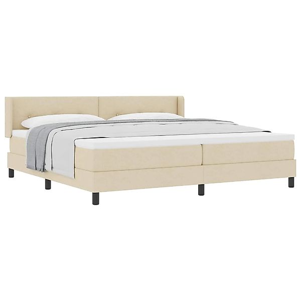 vidaXL Boxspringbett mit Matratze Creme 200 x 200 cm Polyester 3341130 günstig online kaufen