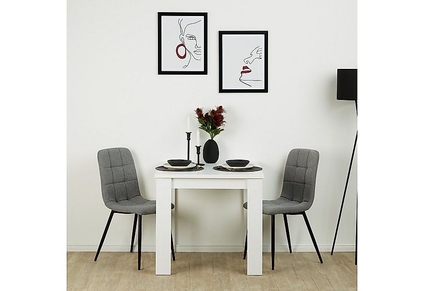 Homestyle4u Polsterstuhl Küchenstuhl modern Esszimmer Grau gesteppt weich E günstig online kaufen