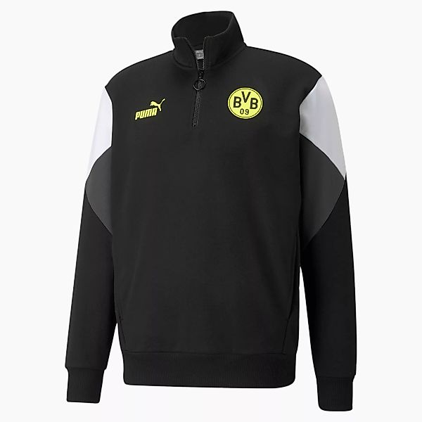 PUMA BVB FtblCulture Herren Fußball Sweatshirt mit halblangem Reißverschlus günstig online kaufen