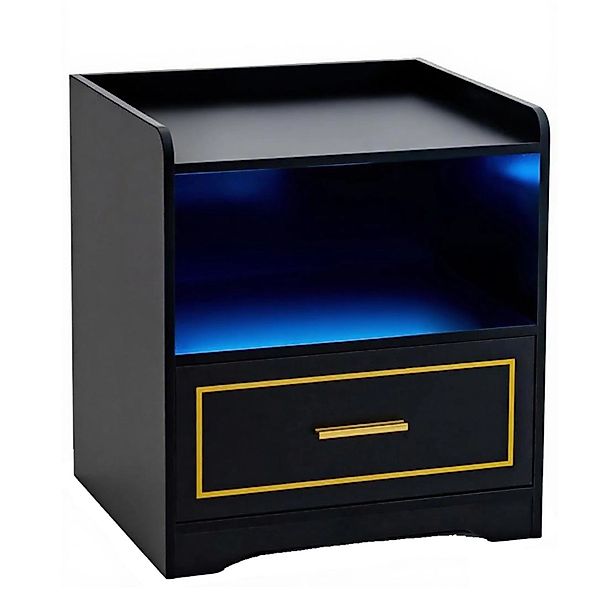 Costway Nachttisch mit Led Licht Schwarz günstig online kaufen