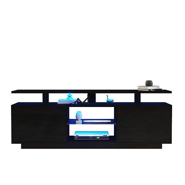 Gotagee TV-Schrank LED TV-Möbel Hochglanz Schließfach Fernsehtisch Beistell günstig online kaufen
