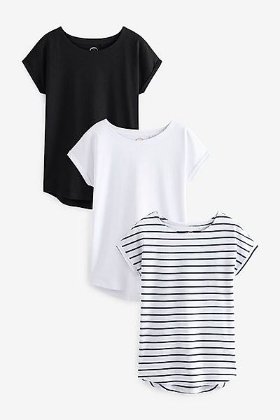 Next T-Shirt -Shirts mit Flügelärmeln im 5er-Pack (3-tlg) günstig online kaufen