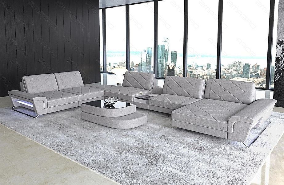 Sofa Dreams Wohnlandschaft Polster Stoff Sofa Couch Bari XXL U Form Stoffso günstig online kaufen