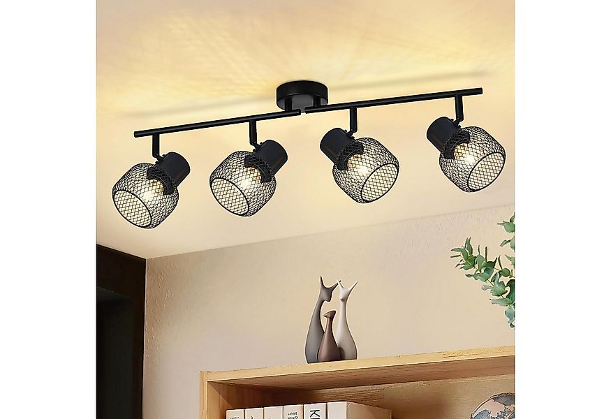 ZMH Deckenleuchte Deckenstrahler Schwarz - Metall Vintage Deckenspot E27 fü günstig online kaufen