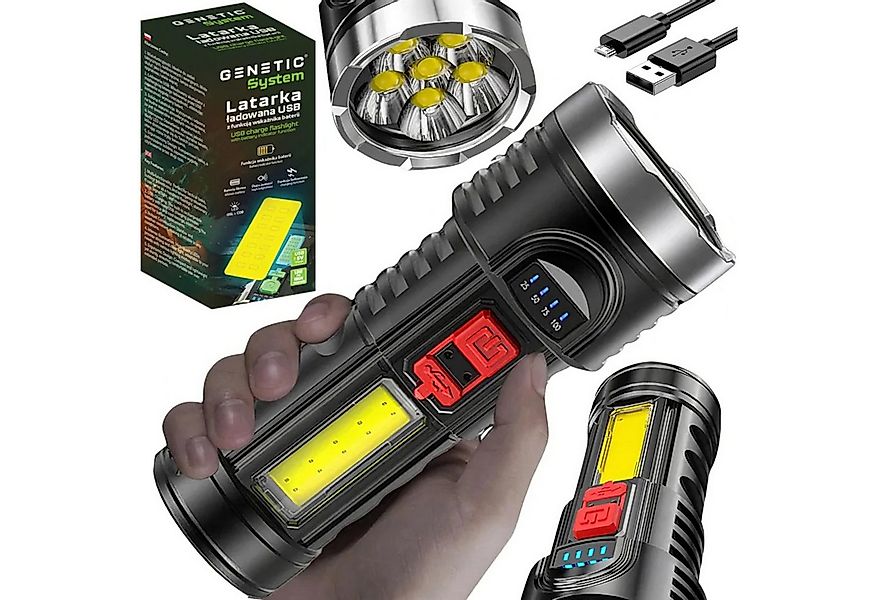 GENETIC Optic LED Taschenlampe Wiederaufladbare LED-Taschenlampe XPE COB 4 günstig online kaufen