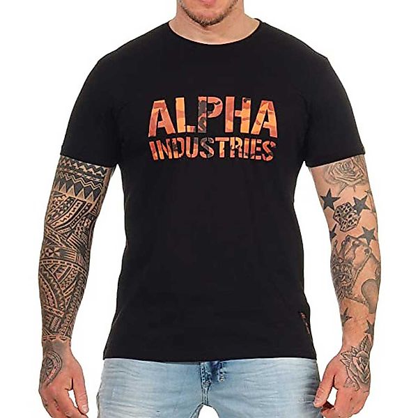 Alpha Industries Camo Print Kurzärmeliges T-shirt S Rep Blue / Grey günstig online kaufen