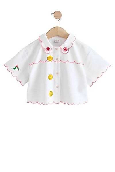 Next Kurzarmbluse Hemd mit Stickerei aus 100 % Baumwolle (1-tlg) günstig online kaufen