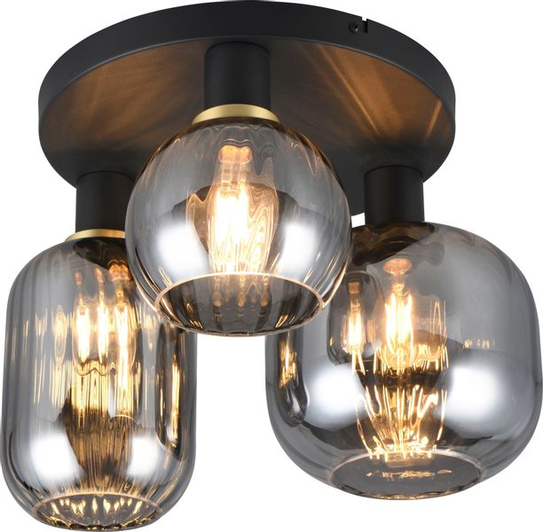 TRIO Leuchten Deckenleuchte »DIVA, E27 Deckenlampe 3-flammig mit Glasschirm günstig online kaufen