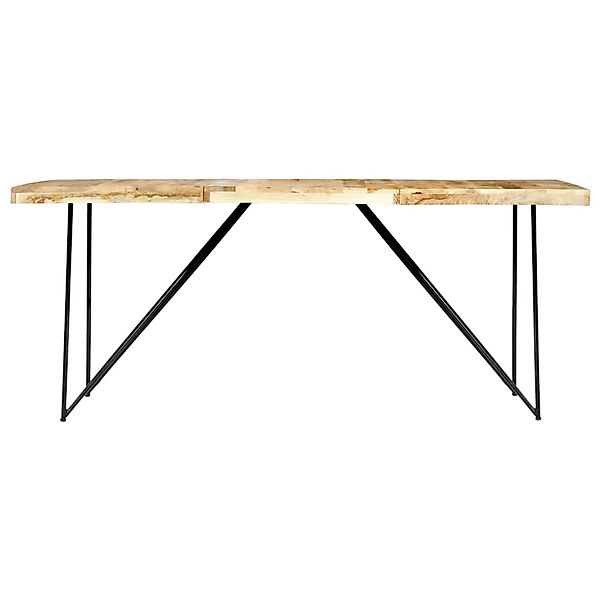 vidaXL Esstisch 180×90×76 cm Mango Massivholz Natur und Schwarz günstig online kaufen
