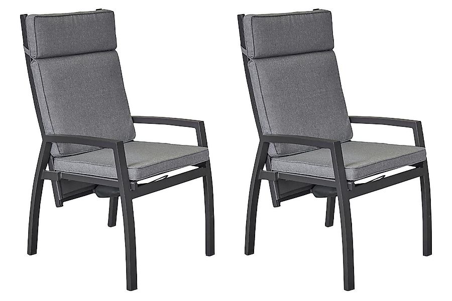 Outdoor Gartenstuhl SONDRINO, Anthrazit, Hellgrau, Aluminium, günstig online kaufen