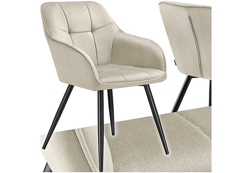 tectake Esszimmerstuhl Stuhl Marilyn, Samtoptik, gesteppt (Set, 1 St), Extr günstig online kaufen