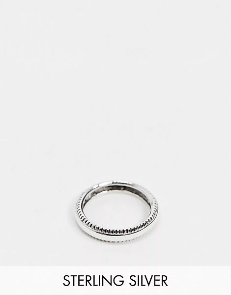 ASOS DESIGN – Flacher Ring aus Sterlingsilber mit strukturierter Kante günstig online kaufen