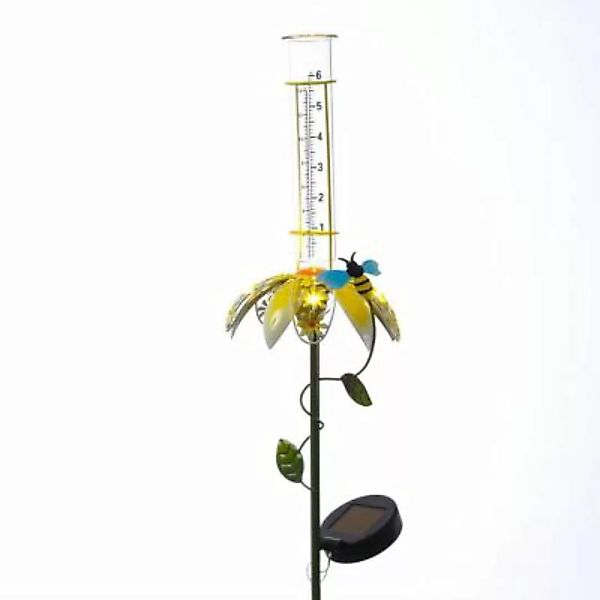 MARELIDA LED Solar Gartenstecker Blume Regenmesser H: 84cm grün günstig online kaufen