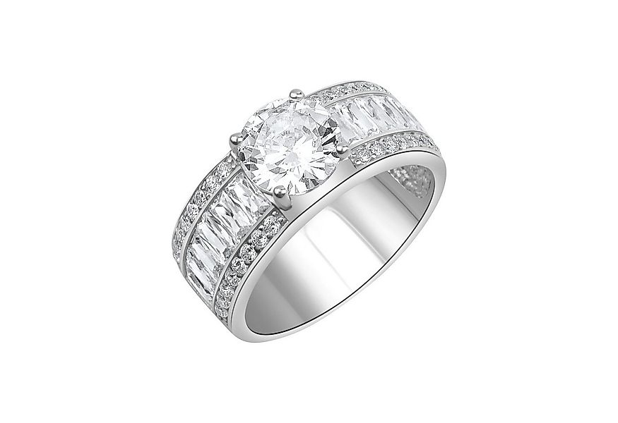 Zeeme Fingerring 925/- Sterling Silber rhodiniert Zirkonia günstig online kaufen