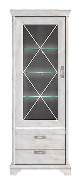 Hochvitrine Kashmir L/R inkl. Beleuchtung Pinia Weiß günstig online kaufen