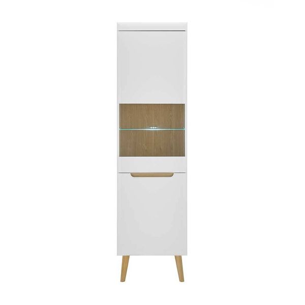 Wohnzimmer Schrank Vitrine im Skandi Design 197 cm hoch günstig online kaufen