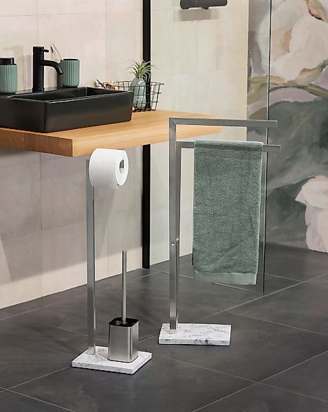 WENKO WC-Garnitur »Aprilia«, aus Edelstahl-Kunststoff, inkl. Rollenhalter u günstig online kaufen