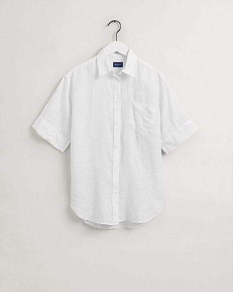 Gant Kurzarmbluse Bluse Relaxed Fit Leinen-Chambray Kurzarmbluse günstig online kaufen