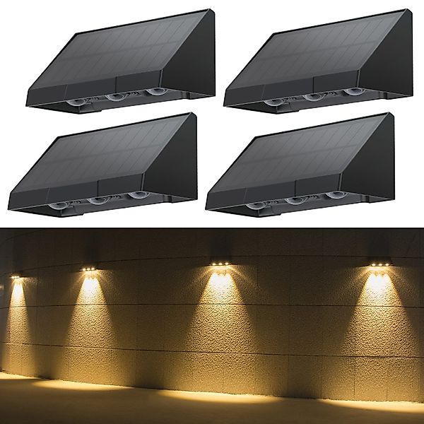 Nettlife LED Außen-Wandleuchte Schwarz 3 LEDs günstig online kaufen