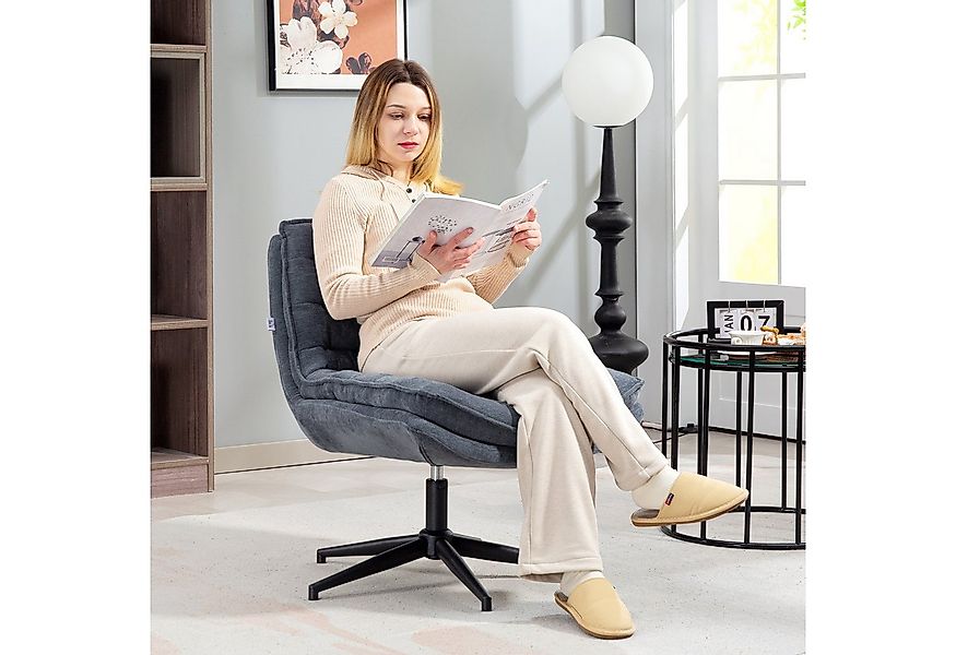 HOMCOM Bürostuhl Schreibtischstuhl ohne Armlehnen mit breiter Sitzfläche (S günstig online kaufen