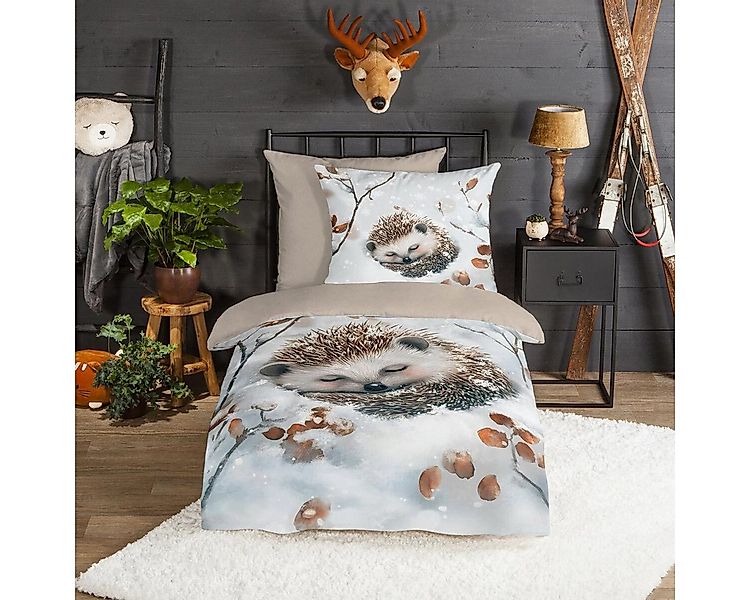 TRAUMSCHLAF Bettwäsche Igel, Flanell, 2 teilig, besonders weich und warm günstig online kaufen
