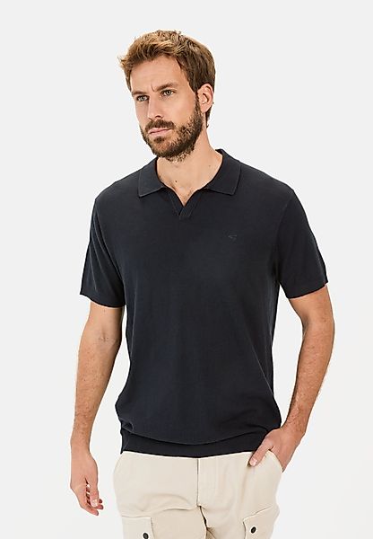 camel active Poloshirt aus Baumwoll-Leinen-Mix Kurzarm günstig online kaufen