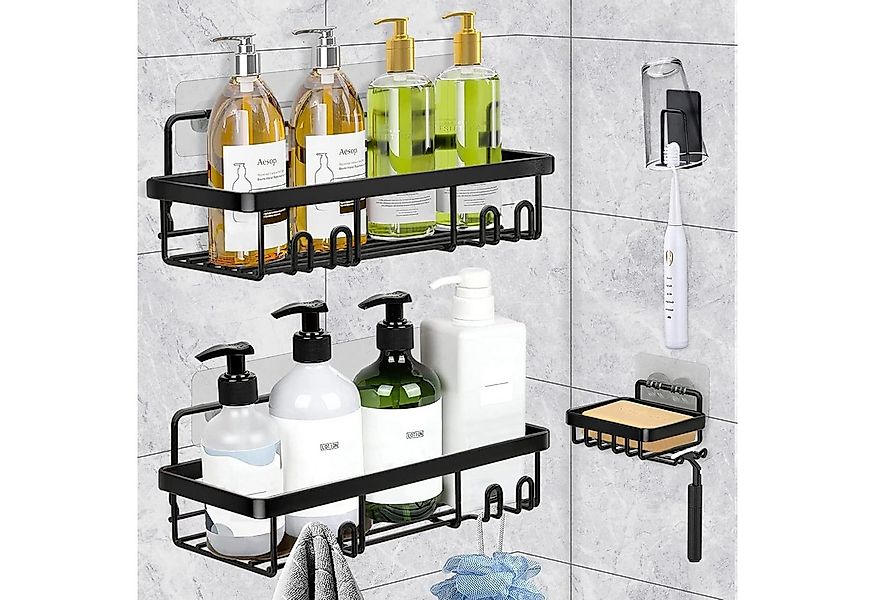 LA CUTE Duschablage Badregal Duschablage Edelstahl Set, 4er Set ohne Bohren günstig online kaufen