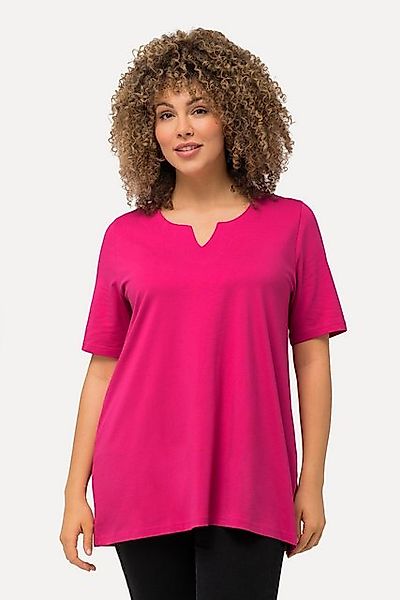 Ulla Popken T-Shirt T-Shirt A-Linie Carré-Ausschnitt Halbarm günstig online kaufen