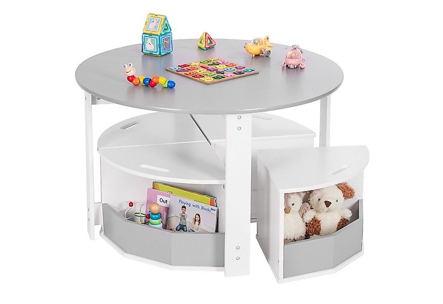 Yorbay Kindersitzgruppe Groß mit vielem Stauraum, 4 multifunktionaler Stühl günstig online kaufen