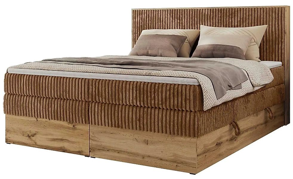 Boxspringbett mit Bettkasten Wood Classic King ¦ orange ¦ Maße (cm): B: 164 günstig online kaufen