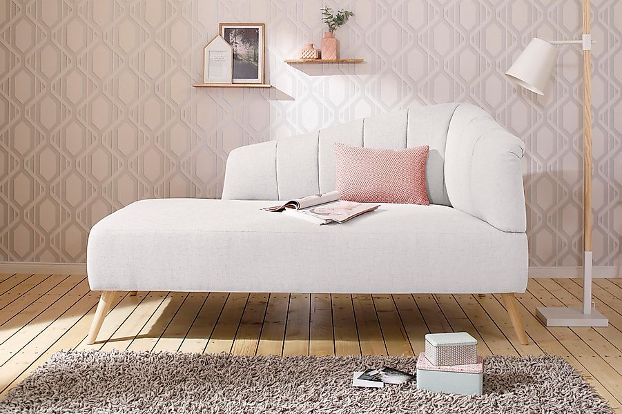 OTTO home Recamiere "Lucy, Chaiselonge mit Massivholzfüßen und Steppung," A günstig online kaufen