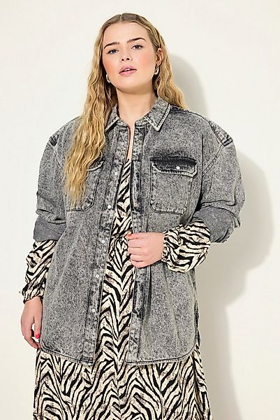 Studio Untold Hemdbluse Jeanshemd oversized Vintage Look Langarm günstig online kaufen