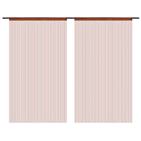 vidaXL Vorhang Fadenvorhänge 2 Stk. 100 x 250 cm Braun (2 St) günstig online kaufen