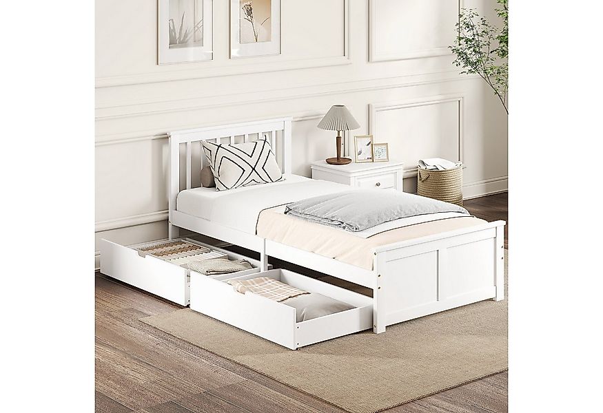 HOMCOM Bettgestell für Matratze 200 x 90 cm (Einzelbettrahmen, 1-tlg., Bett günstig online kaufen