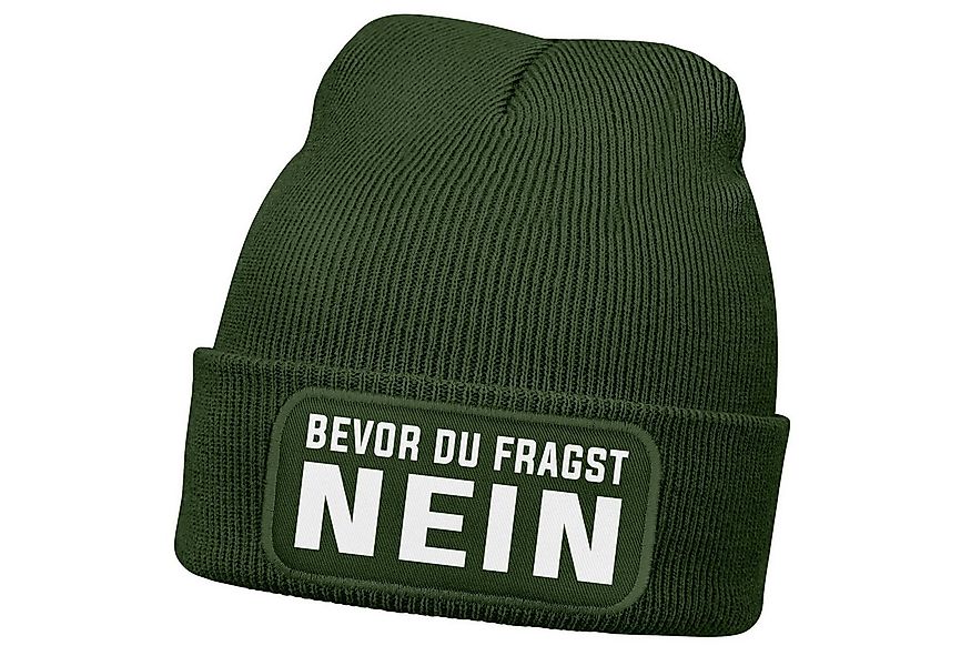 MoonWorks Strickmütze Damen Beanie Strickmütze mit Patch Spruch NEIN Aufdru günstig online kaufen