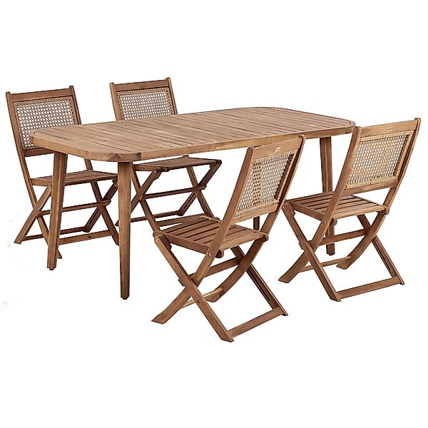 Beliani Gartentisch Set PARAGGI Heller Holzfarbton günstig online kaufen