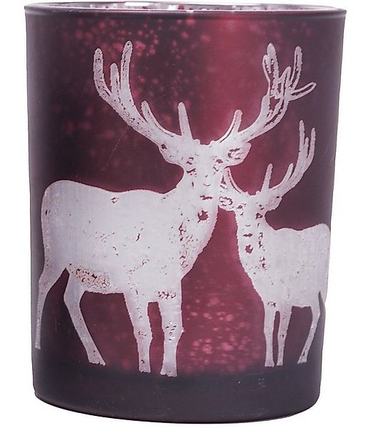 Trend Line Windlicht TrendLine Windlicht Glas Ø 10 cm rot silber günstig online kaufen