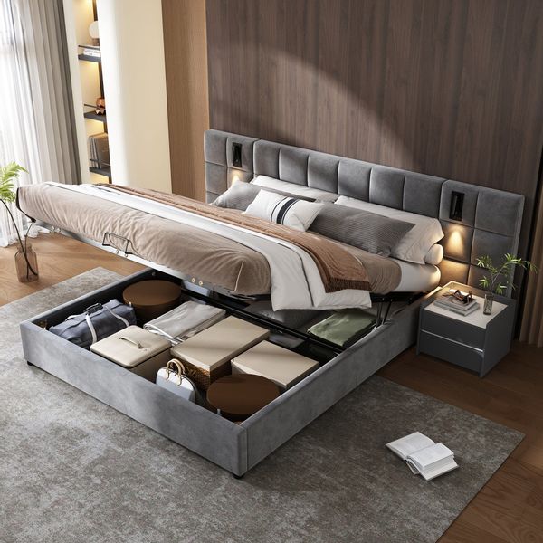 OKWISH Polsterbett Doppelbett Jugendbett Bett Stauraumbett günstig online kaufen
