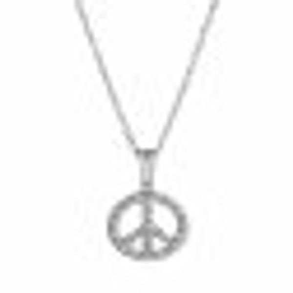 Halskette Boho Peace mit Kette 42+3cm 925 Silber Zirkonia weiss günstig online kaufen