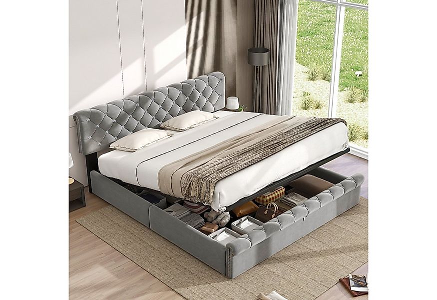 STILVORA Polsterbett bett 160x200 Doppelbett Bettgestell mit verstellbares günstig online kaufen